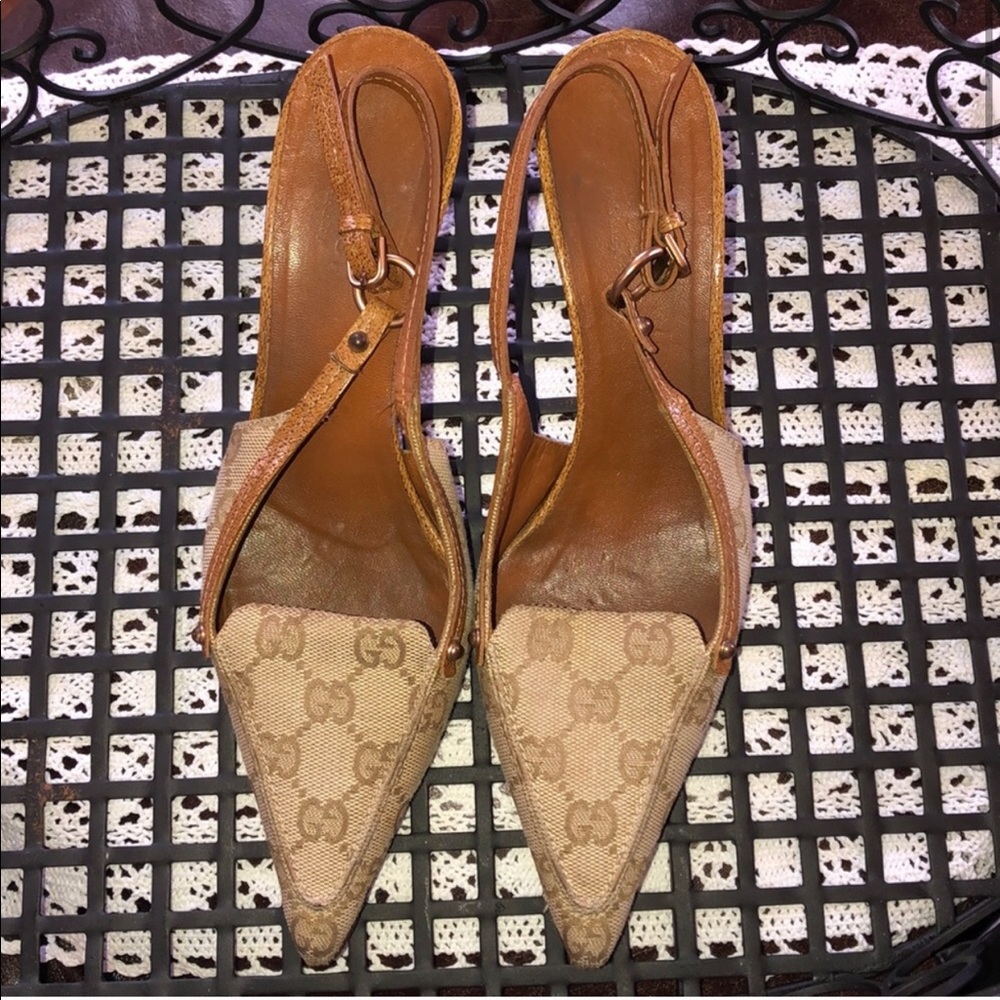 Gucci Tan and Brown Heels